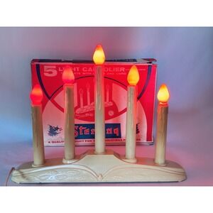 Vintage Sterling 5 Light Candolier Christmas‎ Window Candelabra in Box - Works!